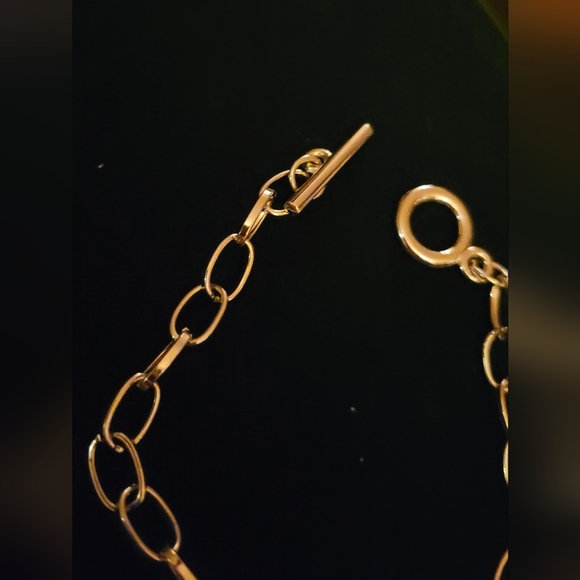 Silver Tone Chain Clear Round Stone 8" Bracelet - Picture 3 of 4